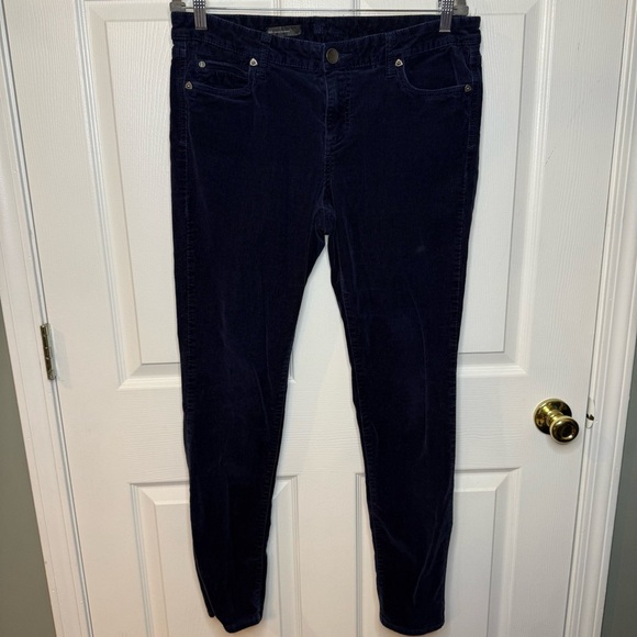 Kut from the Kloth Women’s Navy Corduroy MIA Toothpick Skinny Pants Size 12 GUC - Picture 1 of 6